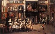FRANCKEN, Ambrosius Supper at the House of Burgomaster Rockox dhe oil